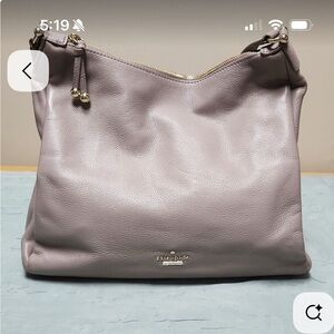 Kate Spade Beige Leather Shoulder Bag with Elegant Design